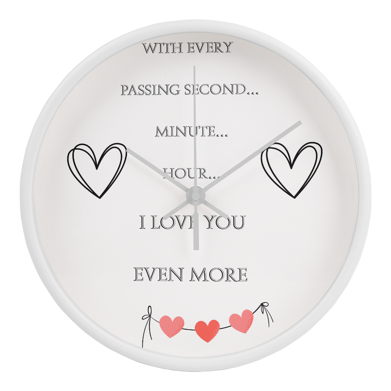 With Every Passing Second... I Love You Even More™ Personalized Keepsake Clock