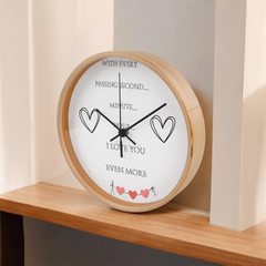 With Every Passing Second... I Love You Even More™ Personalized Keepsake Clock