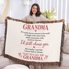 Grandma Gift Blanket – “I Get to Call You Grandma” | Heartwarming Gift for Grandmother