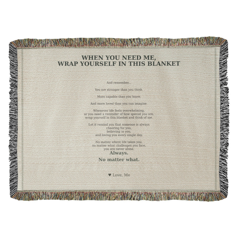 When You Need Me™ Inspirational Blanket – Wrap Yourself in My Love