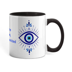 Under the Blue Eye, Always Protected Mug - Greek Evil Eye Good Luck Coffee Mug