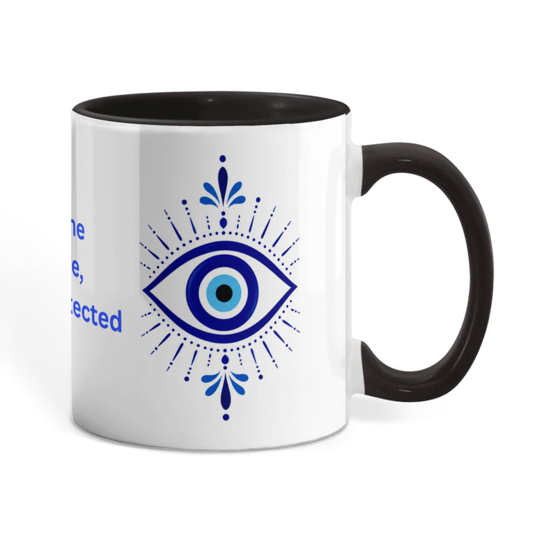 Under the Blue Eye, Always Protected Mug - Greek Evil Eye Good Luck Coffee Mug