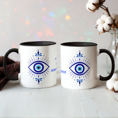 Under the Blue Eye, Always Protected Mug - Greek Evil Eye Good Luck Coffee Mug