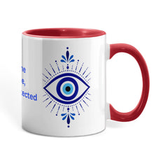 Under the Blue Eye, Always Protected Mug - Greek Evil Eye Good Luck Coffee Mug