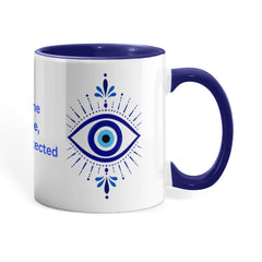 Under the Blue Eye, Always Protected Mug - Greek Evil Eye Good Luck Coffee Mug