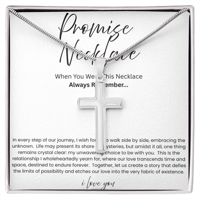 Artisan Cross Necklace with Snake Chain - To My Boyfriend