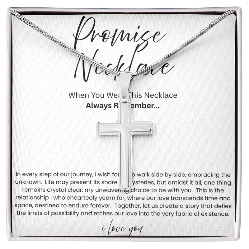 Artisan Cross Necklace with Snake Chain - To My Boyfriend